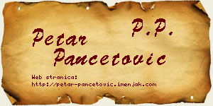 Petar Pančetović vizit kartica